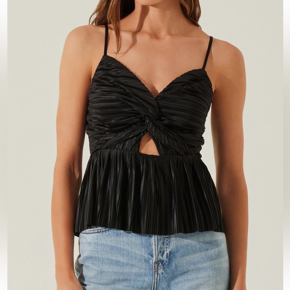 Astr Black Pleated Dress